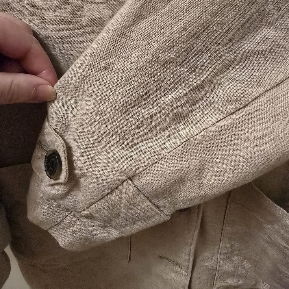 Garnet Hill Casual Linen Women's Jacket - Cream EUC Size XS - Picture 6 of 8